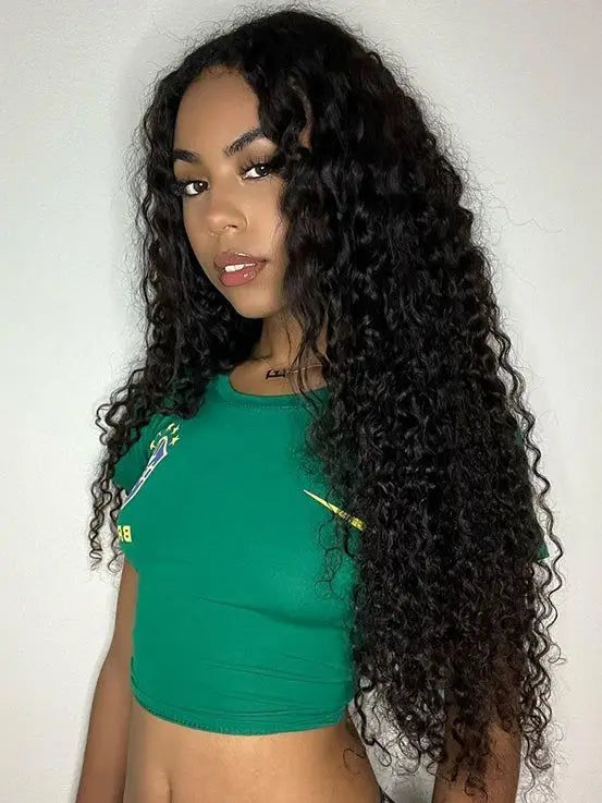 Wholesale Wigs Human Hair Water Wave Lace Front Wigs Hight Quality Single Drawn Human Hair Wigs for Black Women